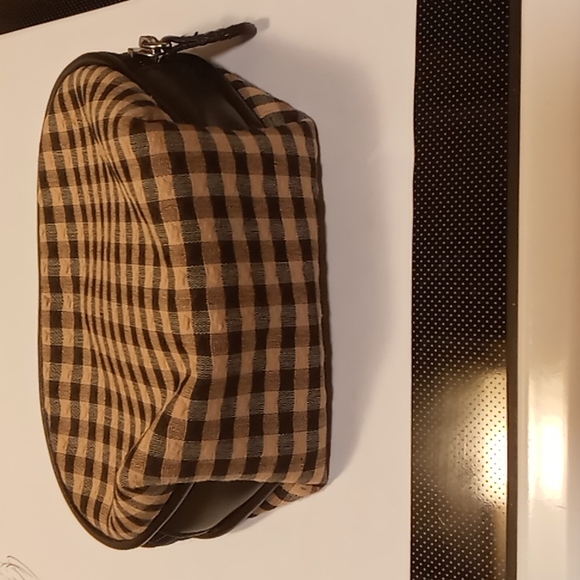 Longaberger Small Khaki & Black Checkered Coin Makeup bag - Picture 4 of 7